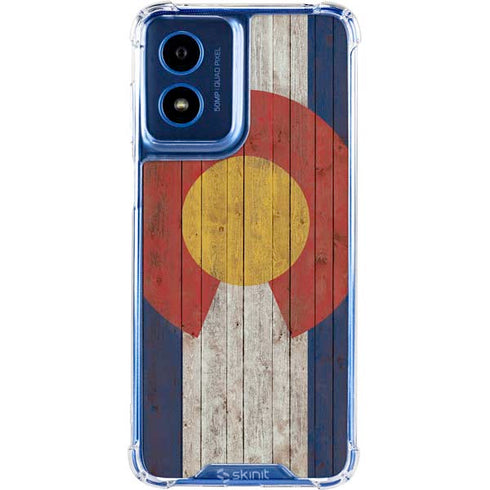 Colorado Flag Dark Wood Moto G 5G (2024) Clear Case